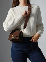 Crossbody Bag Xs Altesse Suede Etrier Brown altesse suede EASU048X-vue-porte