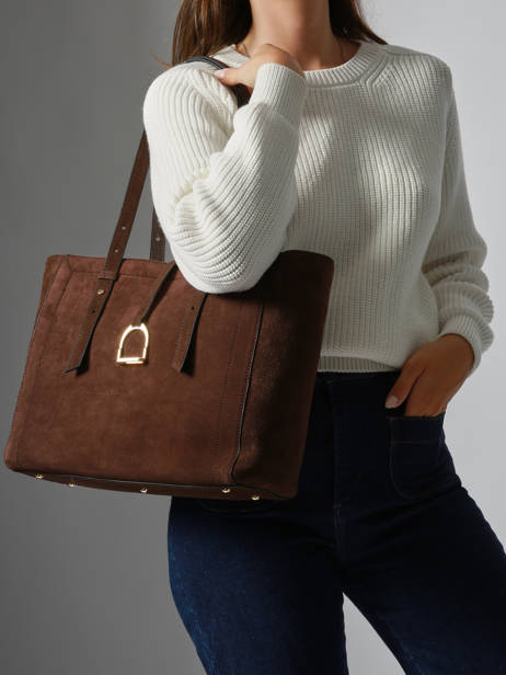Sac Porté épaule Altesse Suede Cuir Etrier Marron altesse suede EASU088M vue secondaire 1
